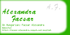 alexandra facsar business card